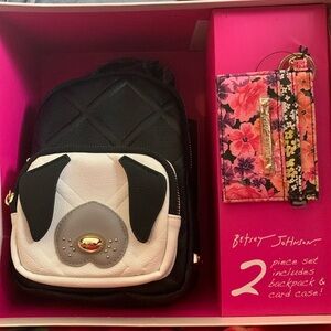Puppy Back Pack Purse & Flower Card Case Set